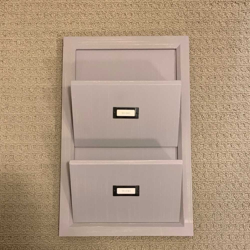 Wall-Mounted Letter Bin or Organizer, Grey